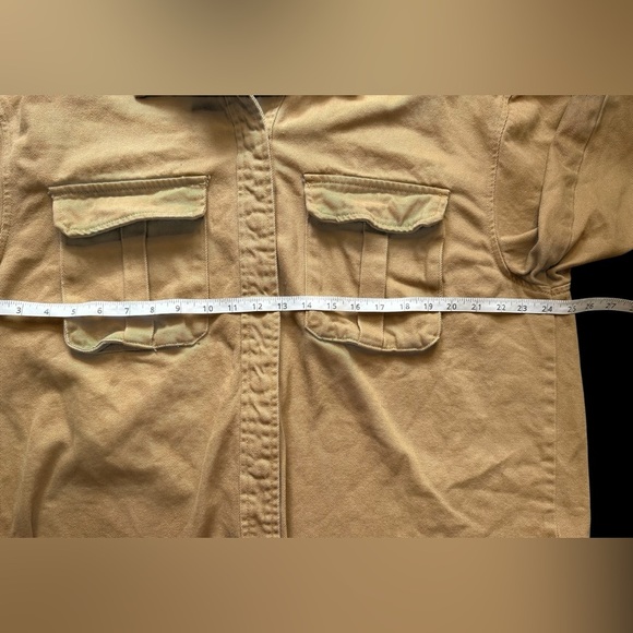 if it were me button down utility jacket beige size large - Picture 3 of 4